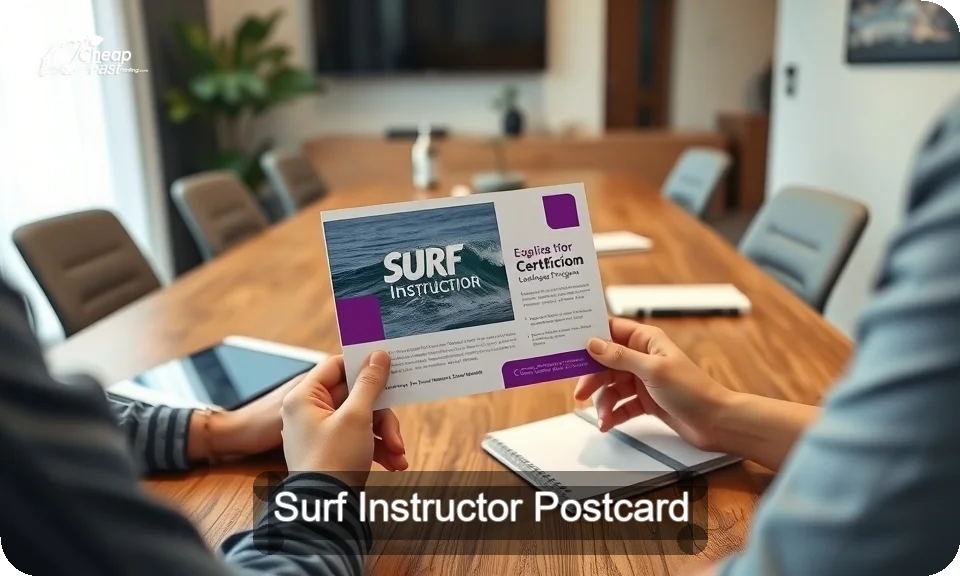 Surf Instructor Postcard Sample 03 · 4" x 9" design sample