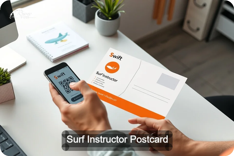 Surf Instructor Postcard Sample 09 · 6" x 9" design sample