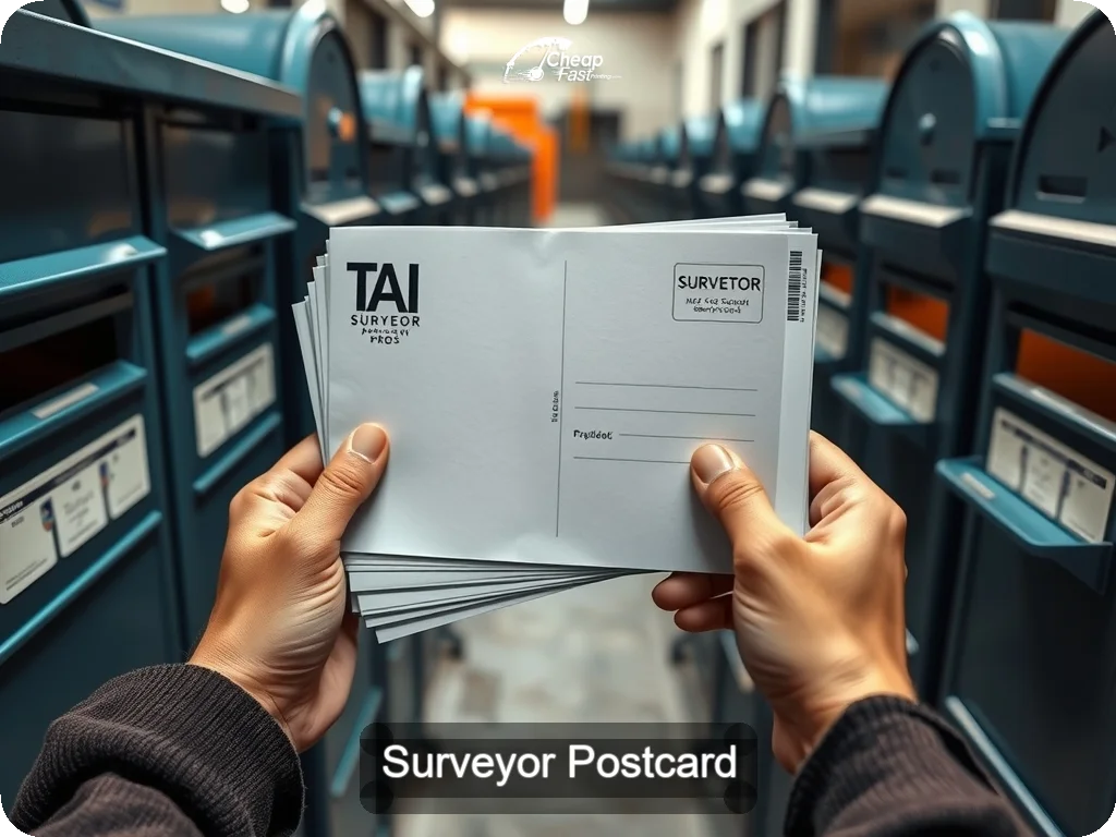 Surveyor Postcard Sample 06 · 6.5" x 9" design sample