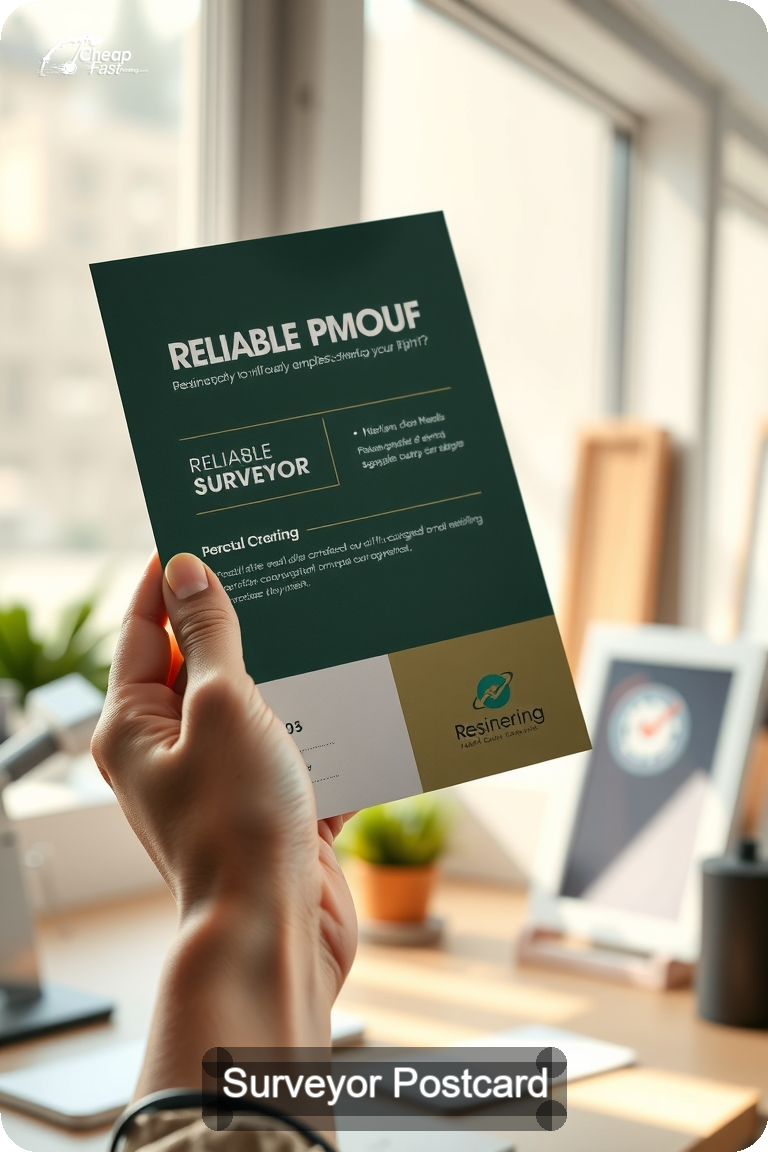 Surveyor Postcard Sample 07 · 4.5" x 11" design sample