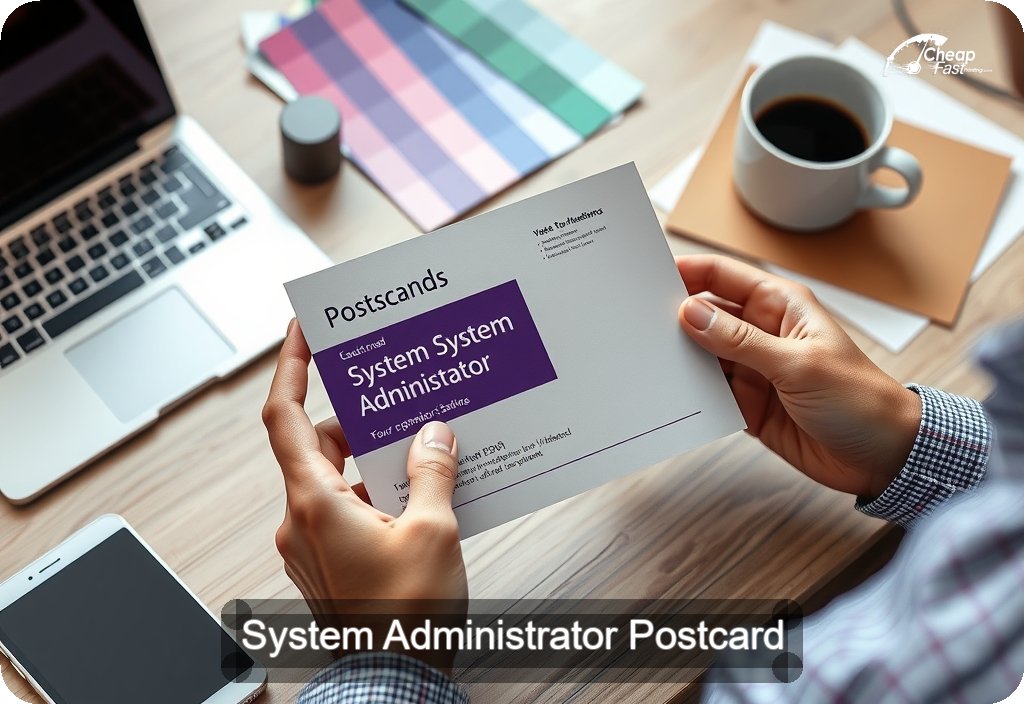 System Administrator Postcard Sample 01 · 4" x 6" design sample