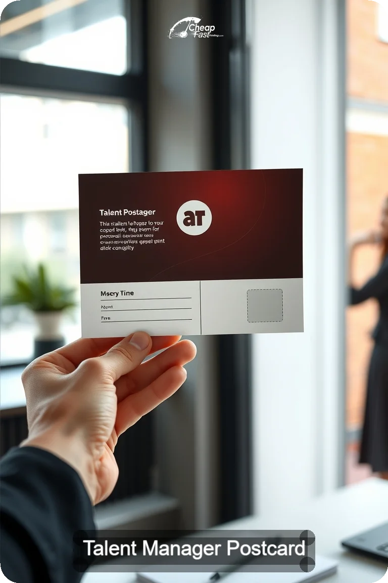 Talent Manager Postcard Sample 07 · 4.5" x 11" design sample