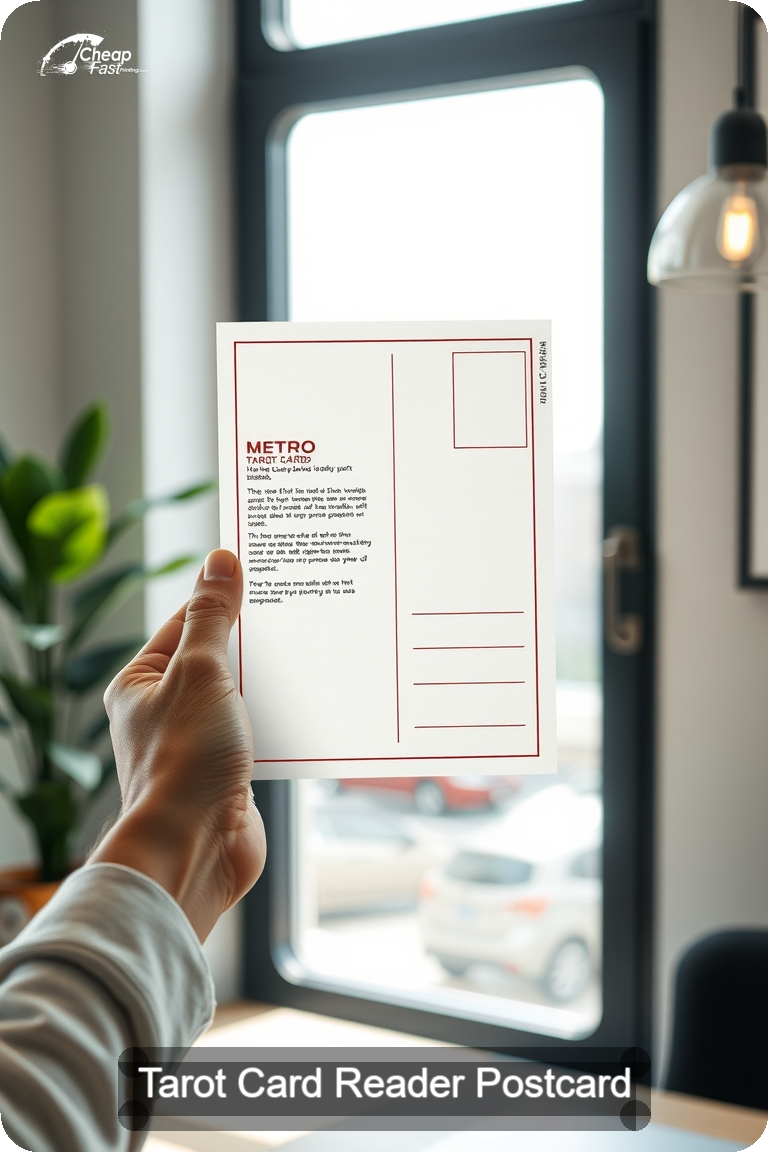 Tarot Card Reader Postcard Sample 03 · 4.5" x 11" design sample