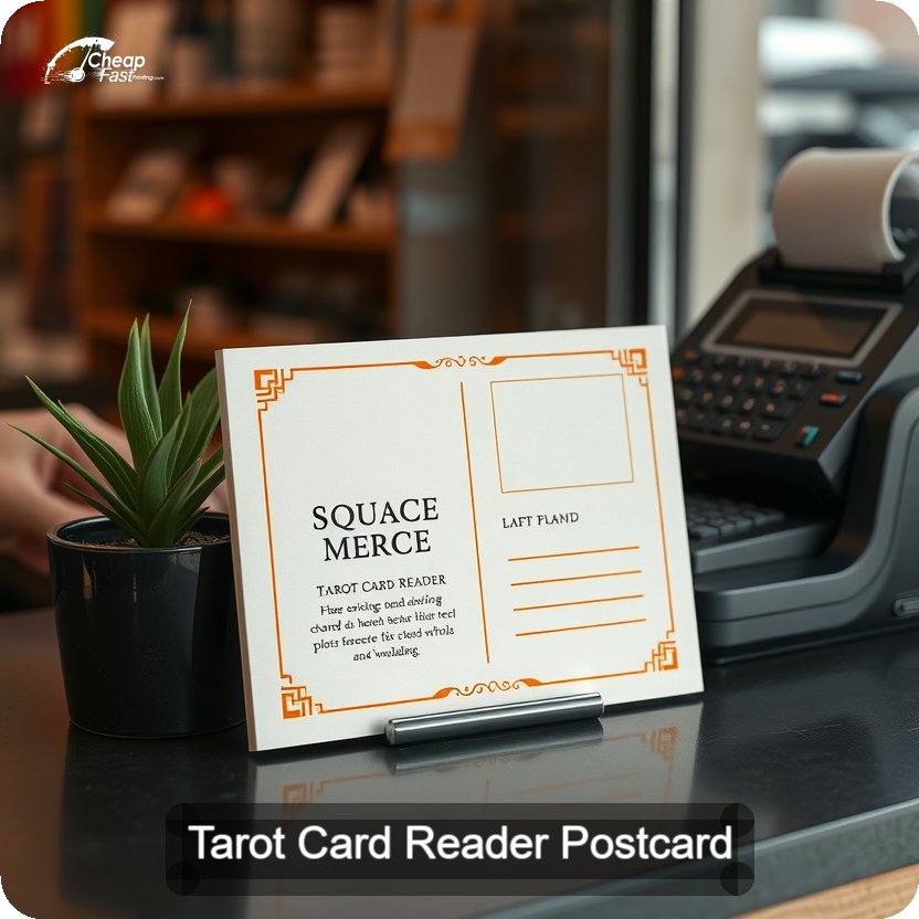 Tarot Card Reader Postcard Sample 08 · 5" x 5" design sample