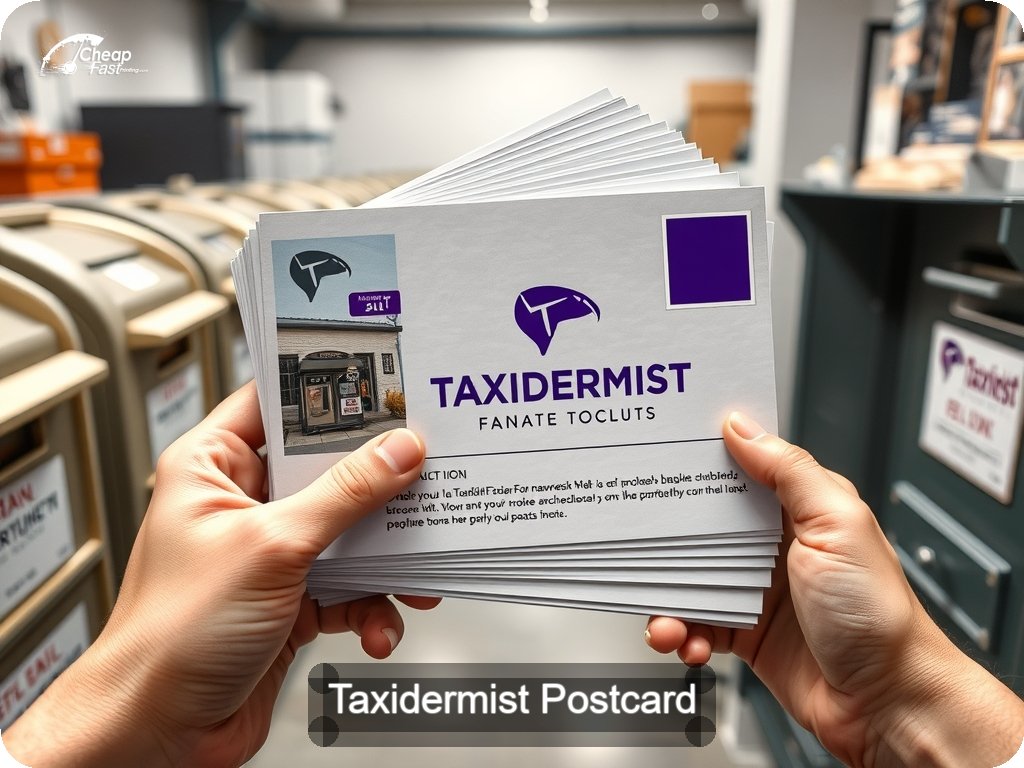 Taxidermist Postcard Sample 02 · 6.5" x 9" design sample