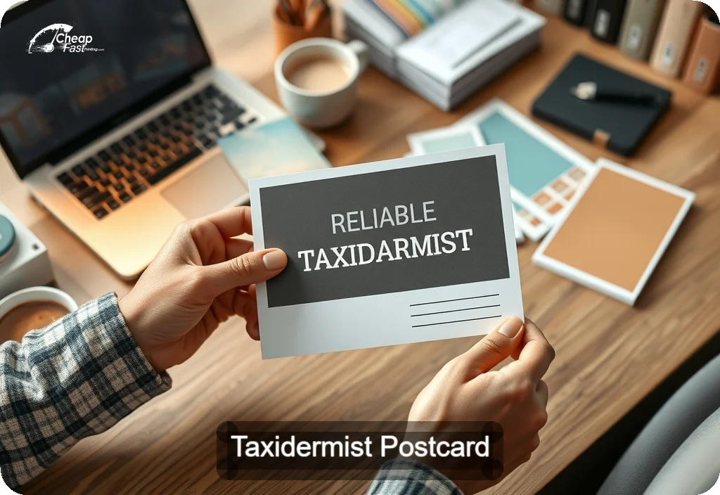 Taxidermist Postcard Sample 04 · 4" x 6" design sample