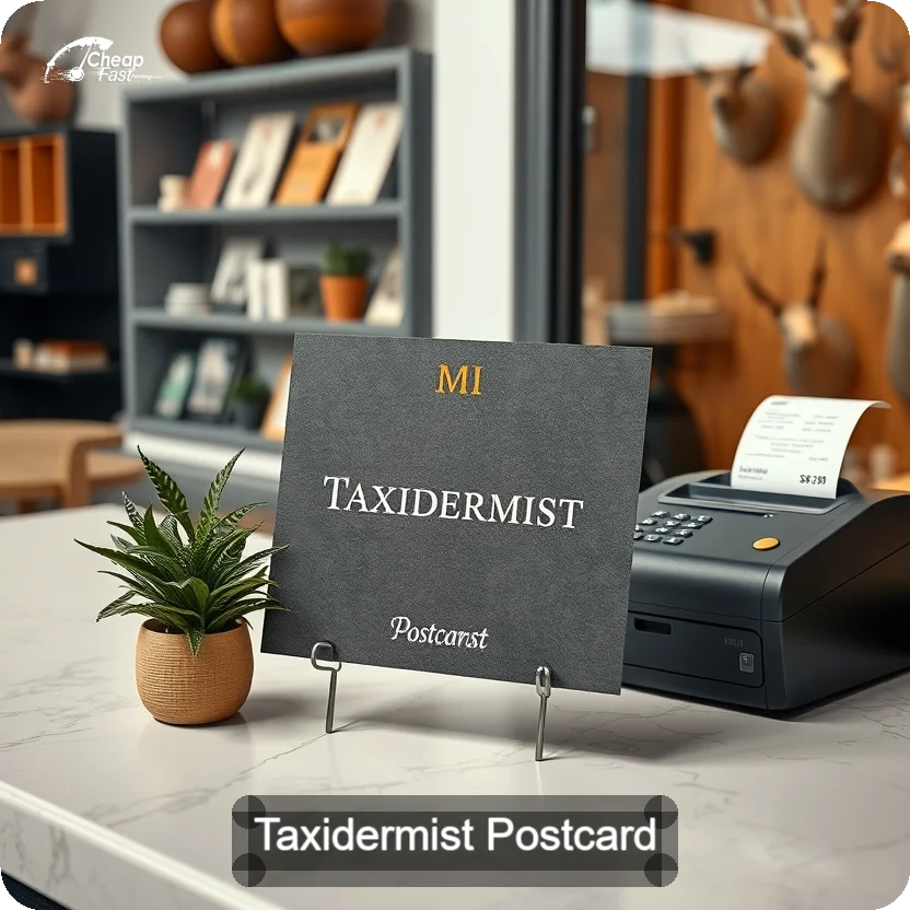 Taxidermist Postcard Sample 08 · 5" x 5" design sample