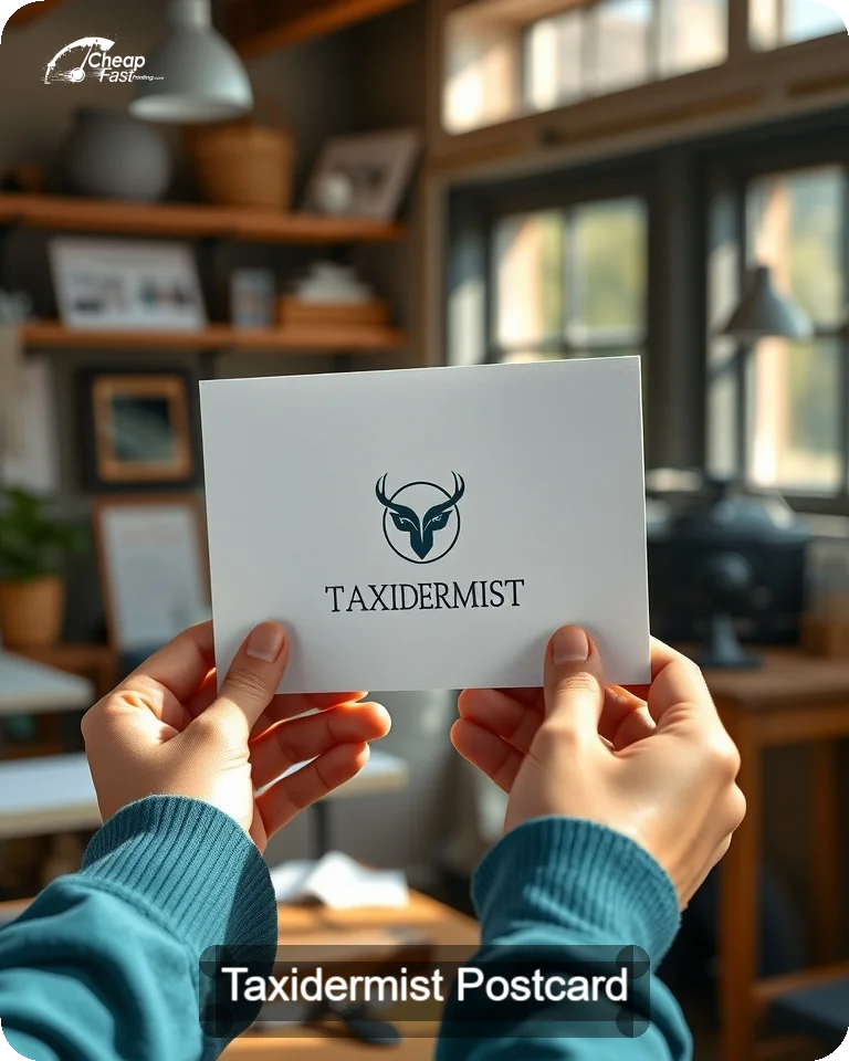Taxidermist Postcard Sample 09 · 4.25" x 5.5" design sample