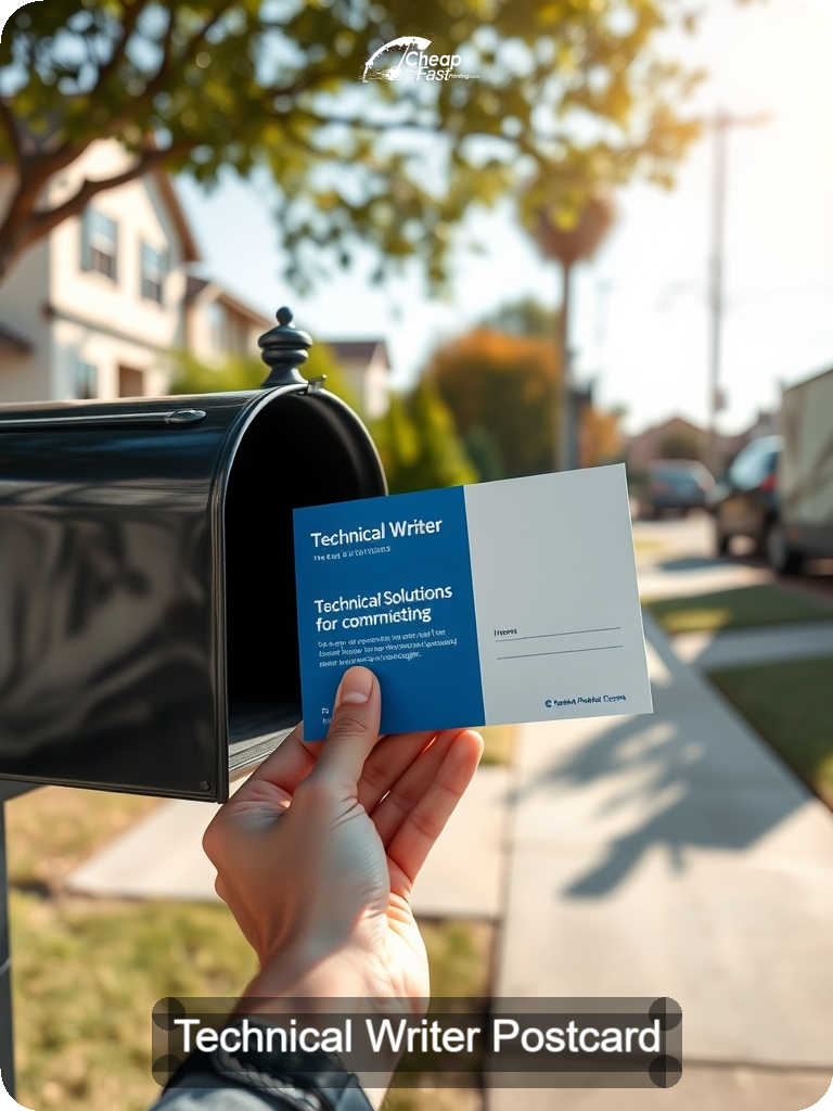 Technical Writer Postcard Sample 02 · 5" x 7" design sample