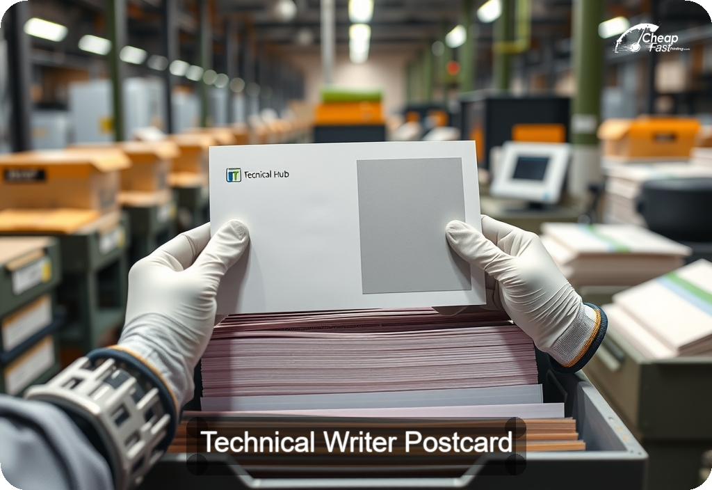 Technical Writer Postcard Sample 04 · 6" x 11" design sample