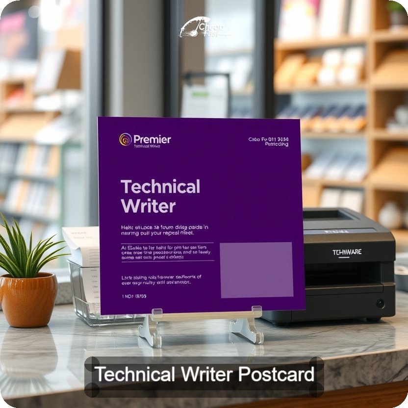 Technical Writer Postcard Sample 05 · 5" x 5" design sample