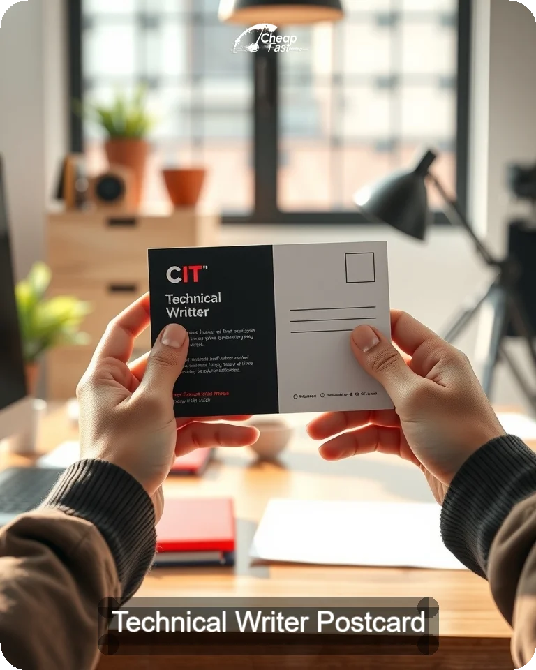 Technical Writer Postcard Sample 06 · 4.25" x 5.5" design sample