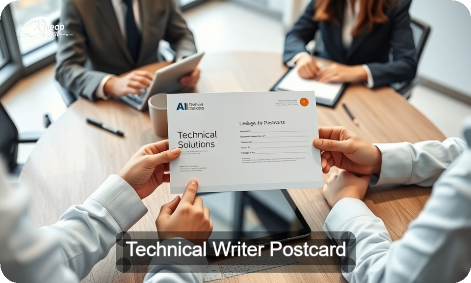 Technical Writer Postcard Sample 07 · 4" x 9" design sample