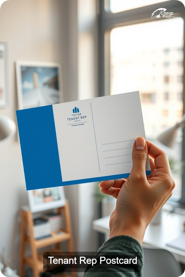 Tenant Rep Postcard Sample 09 · 4.5" x 11" design sample