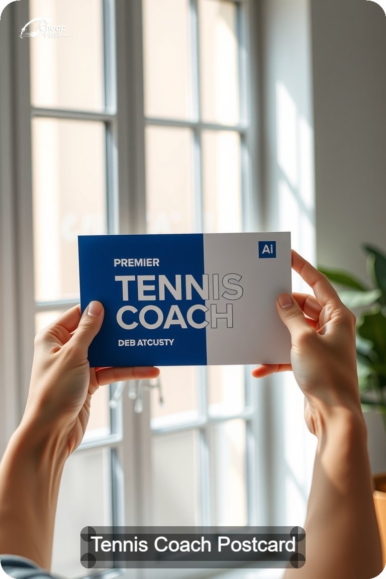 Tennis Coach Postcard Sample 10 · 4.5" x 11" design sample