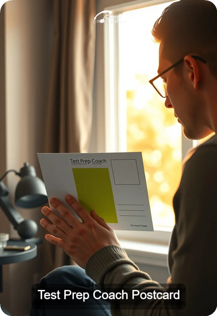 Test Prep Coach Postcard Sample 01 · 4.5" x 6.5" design sample