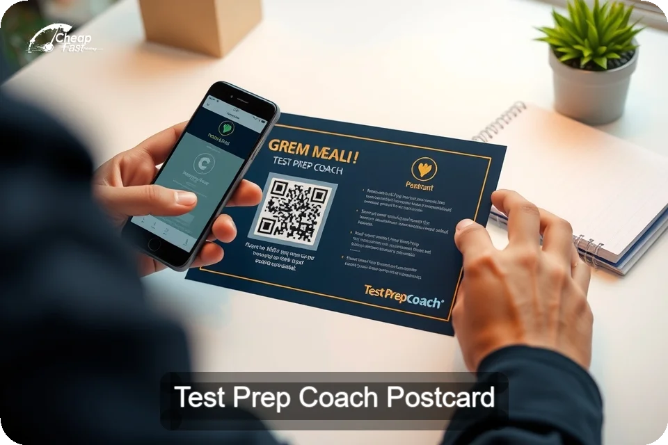 Test Prep Coach Postcard Sample 06 · 6" x 9" design sample