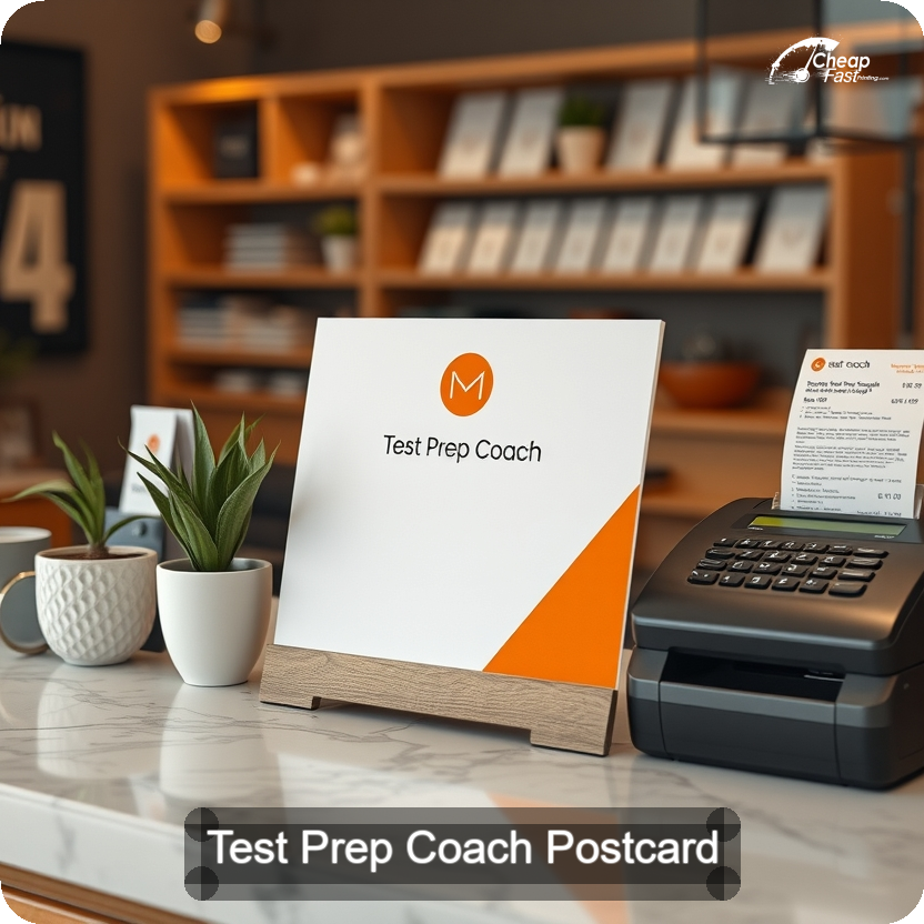 Test Prep Coach Postcard Sample 08 · 5" x 5" design sample