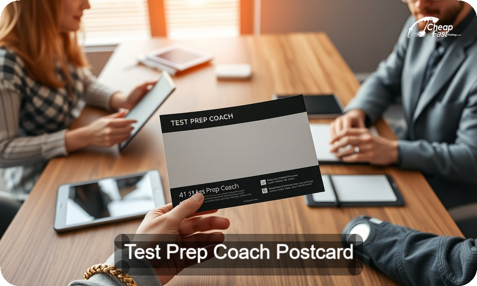 Test Prep Coach Postcard Sample 10 · 4" x 9" design sample