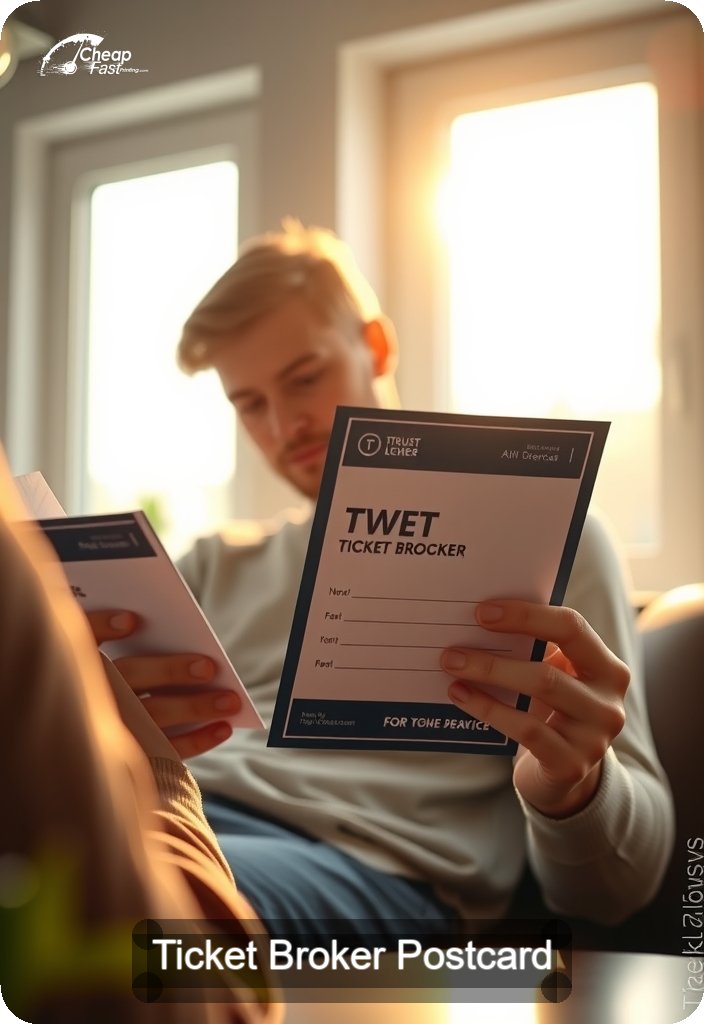 Ticket Broker Postcard Sample 02 · 4.5" x 6.5" design sample