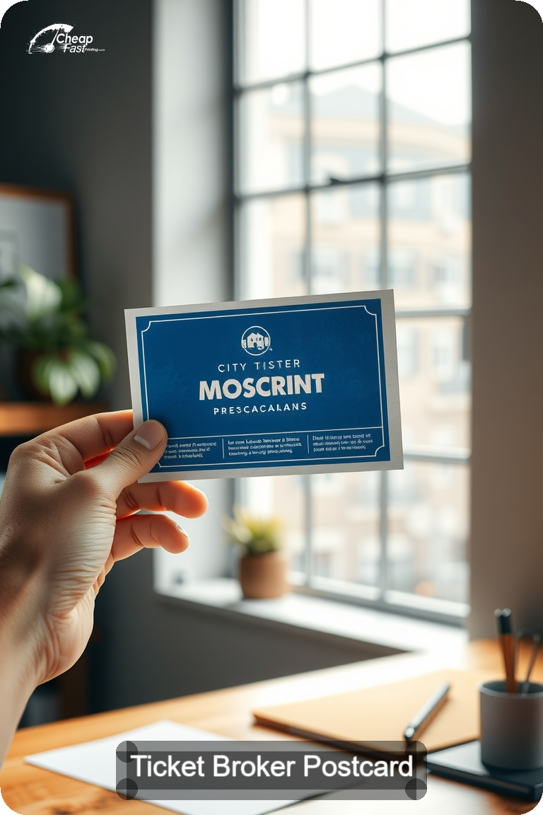 Ticket Broker Postcard Sample 04 · 4.5" x 11" design sample