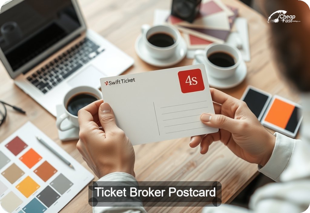 Ticket Broker Postcard Sample 05 · 4" x 6" design sample