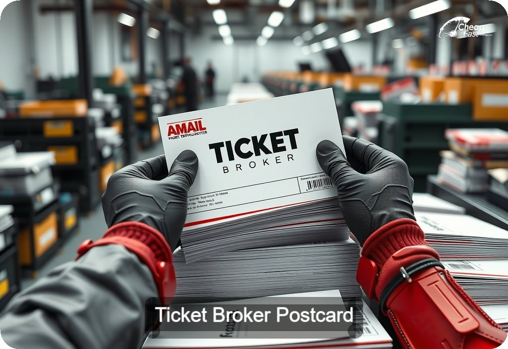 Ticket Broker Postcard Sample 08 · 6" x 11" design sample