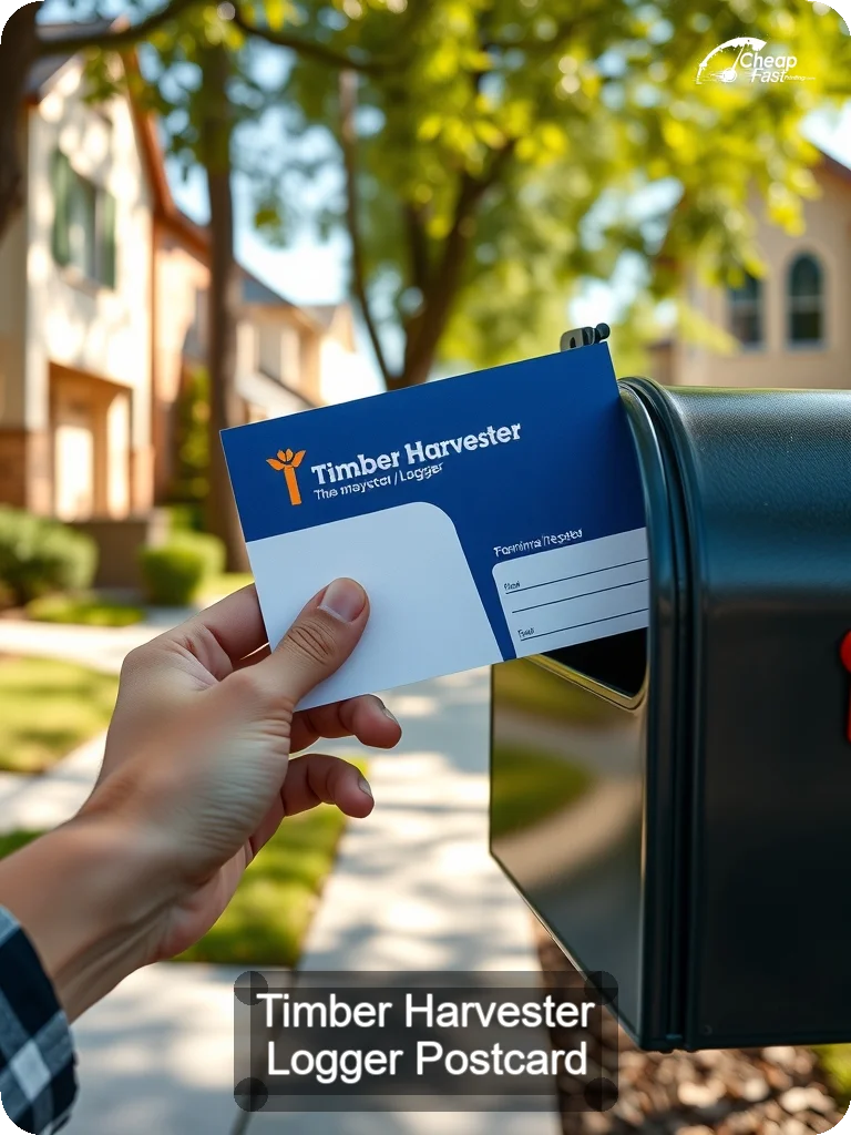 Timber Harvester Logger Postcard Sample 01 · 5" x 7" design sample