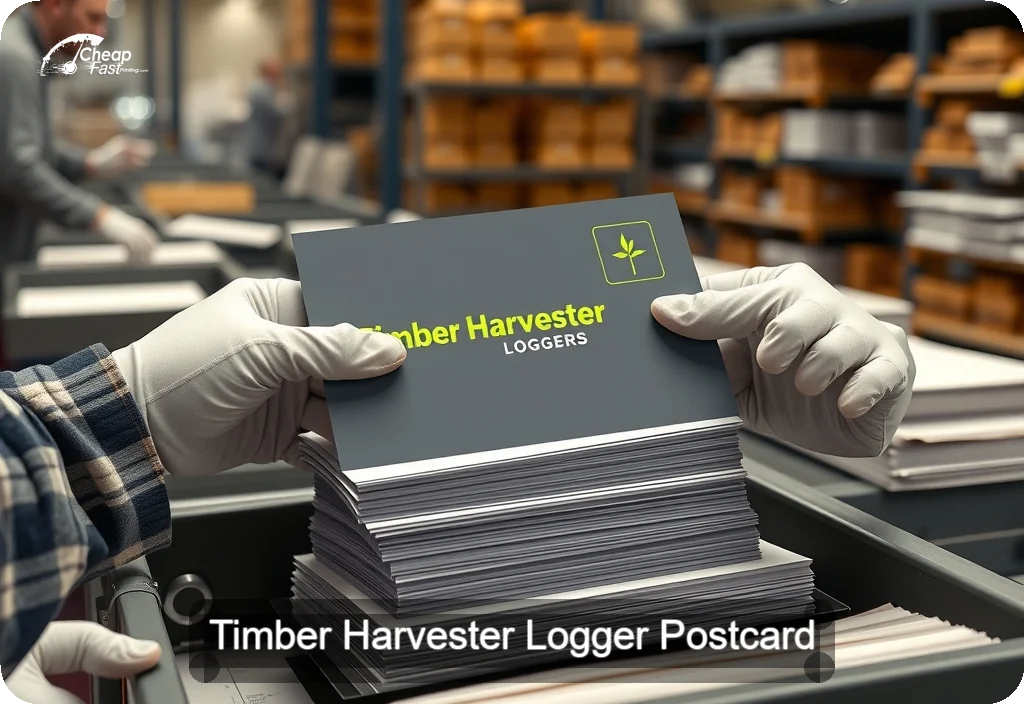 Timber Harvester Logger Postcard Sample 03 · 6" x 11" design sample