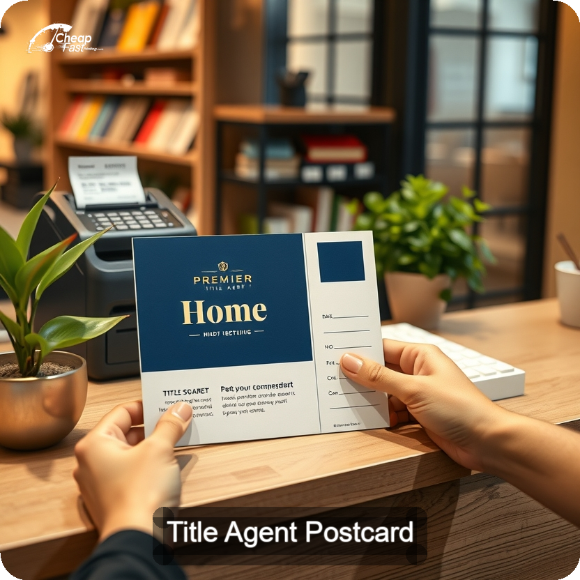 Title Agent Postcard Sample 05 · 5" x 5" design sample
