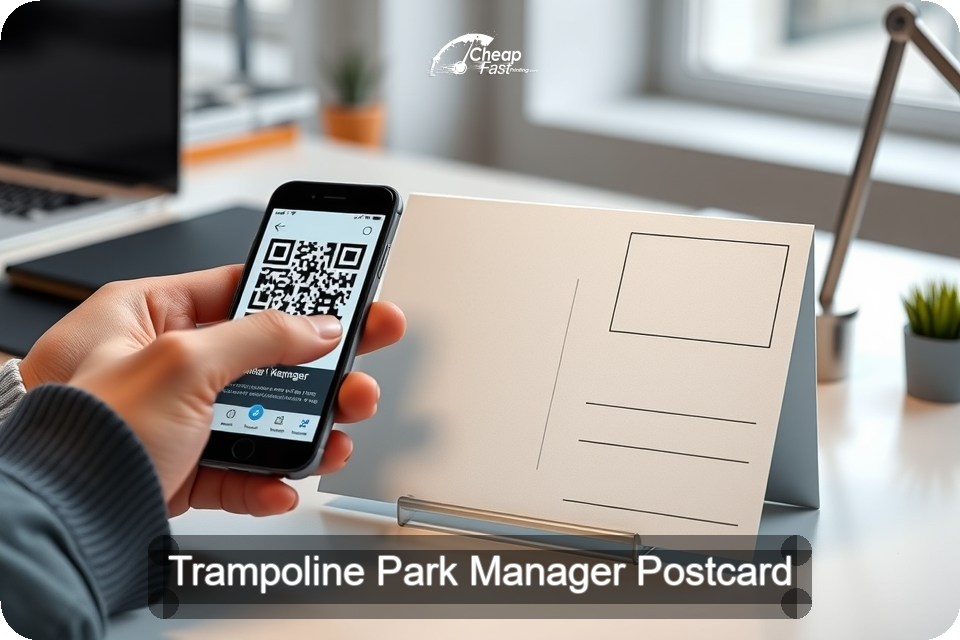 Trampoline Park Manager Postcard Sample 03 · 6" x 9" design sample