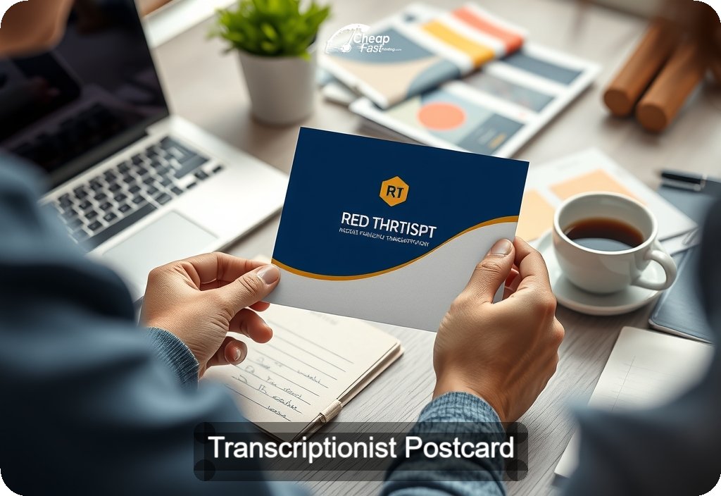 Transcriptionist Postcard Sample 04 · 4" x 6" design sample