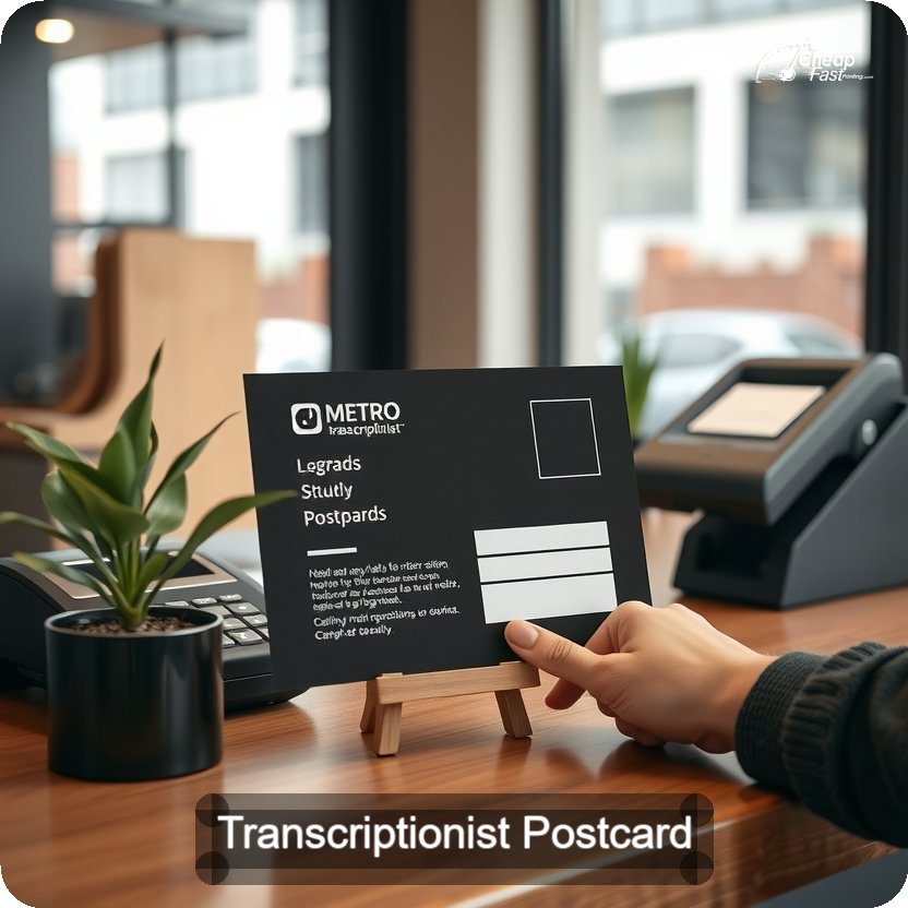 Transcriptionist Postcard Sample 08 · 5" x 5" design sample