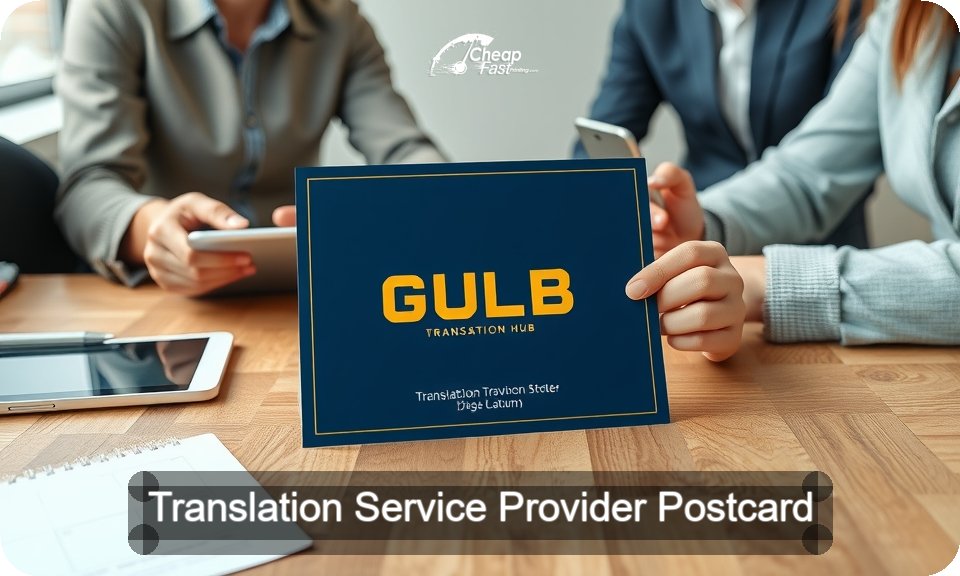 Translation Service Provider Postcard Sample 01 · 4" x 9" design sample