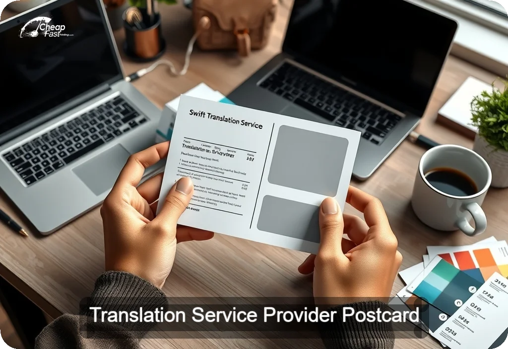 Translation Service Provider Postcard Sample 05 · 4" x 6" design sample