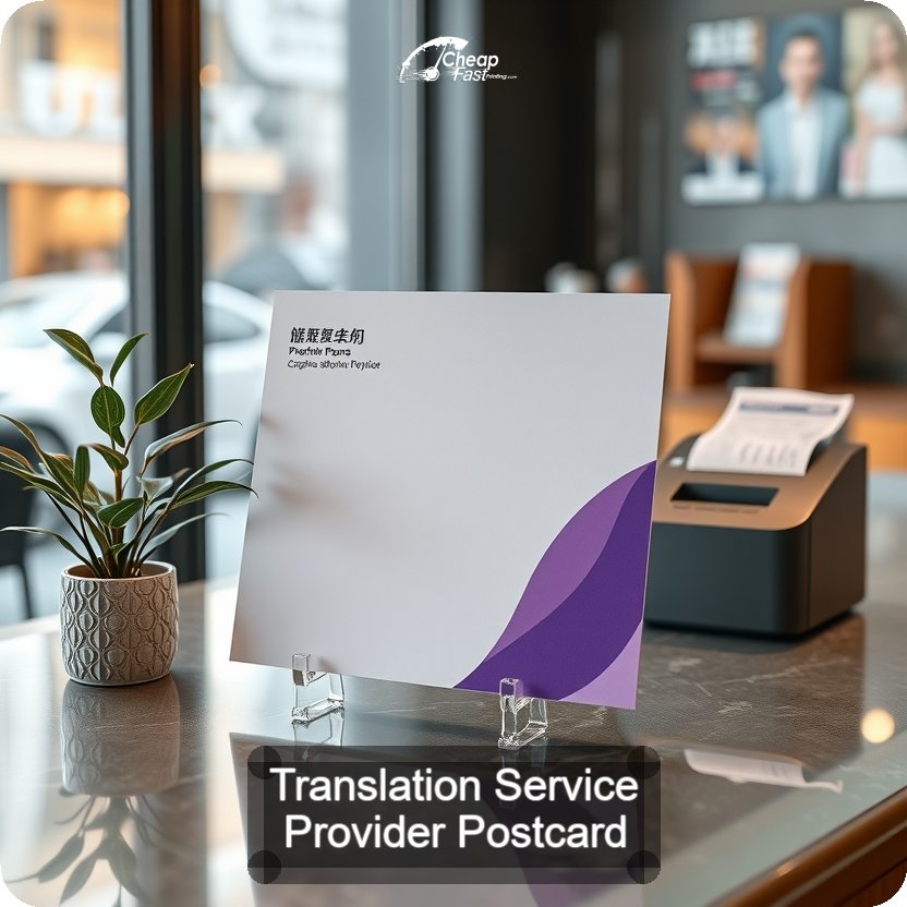 Translation Service Provider Postcard Sample 09 · 5" x 5" design sample
