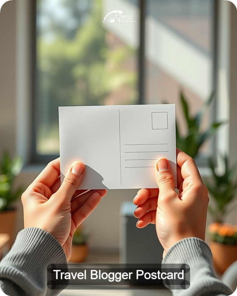 Travel Blogger Postcard Sample 02 · 4.25" x 5.5" design sample