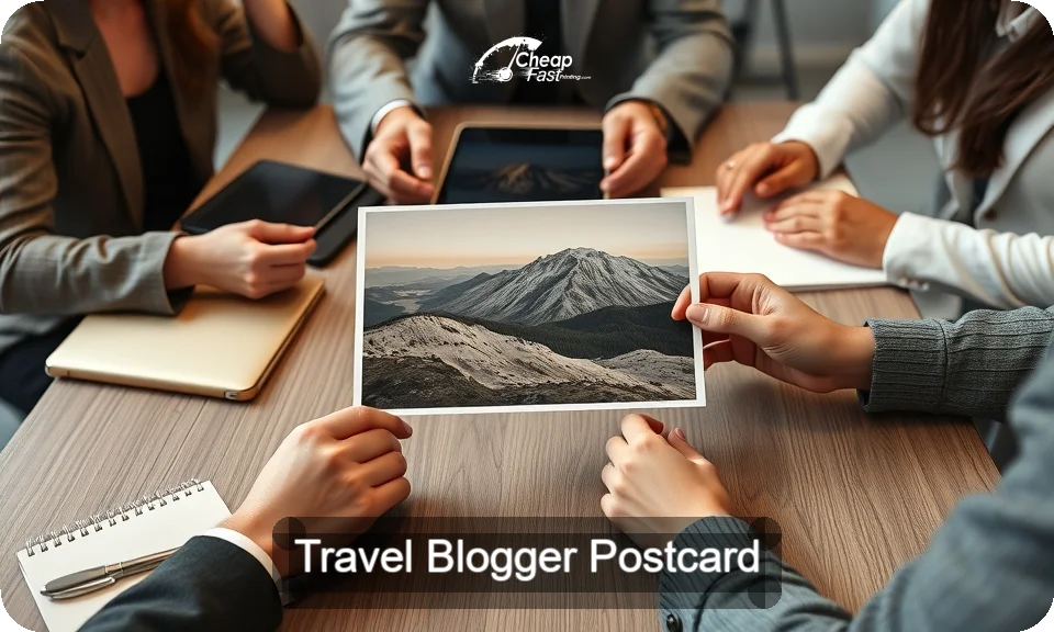 Travel Blogger Postcard Sample 03 · 4" x 9" design sample