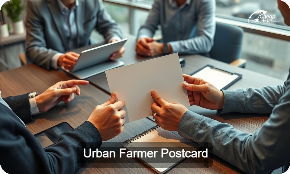 Urban Farmer Postcard Sample 05 · 4" x 9" design sample