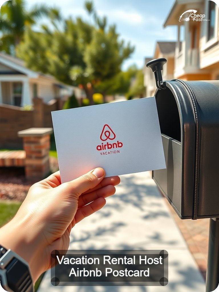 Vacation Rental Host Airbnb Postcard Sample 01 · 5" x 7" design sample