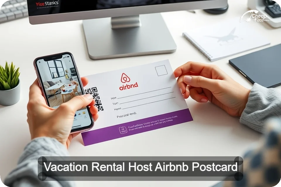 Vacation Rental Host Airbnb Postcard Sample 02 · 6" x 9" design sample