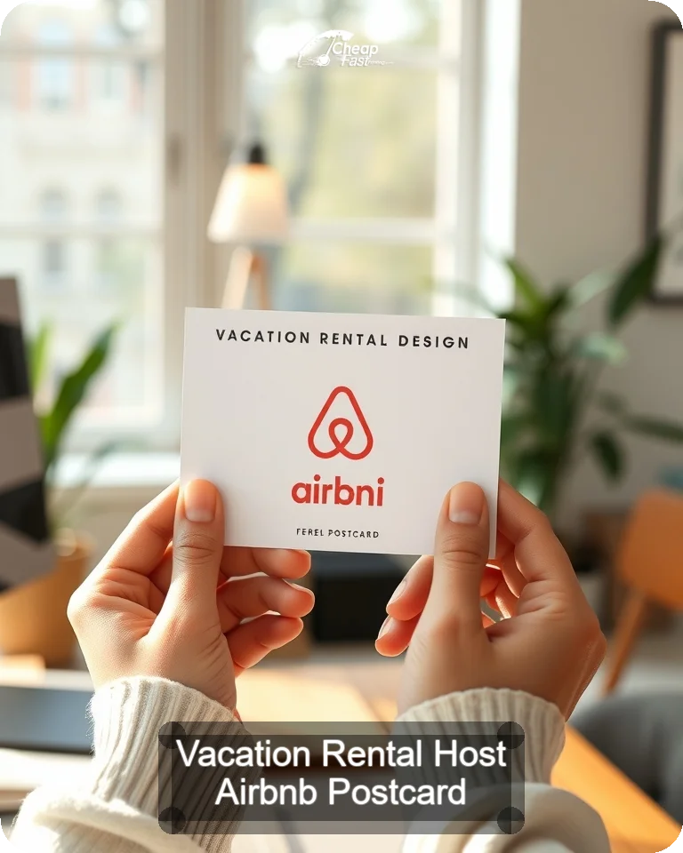 Vacation Rental Host Airbnb Postcard Sample 05 · 4.25" x 5.5" design sample