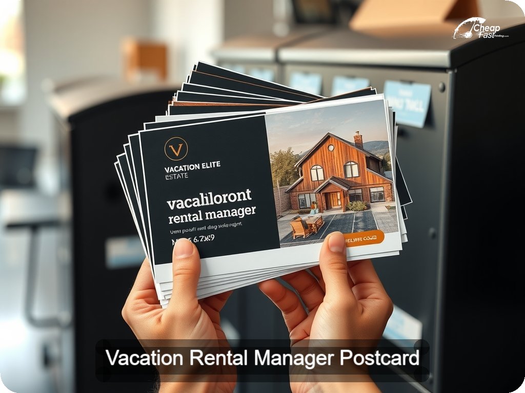 Vacation Rental Manager Postcard Sample 02 · 6.5" x 9" design sample