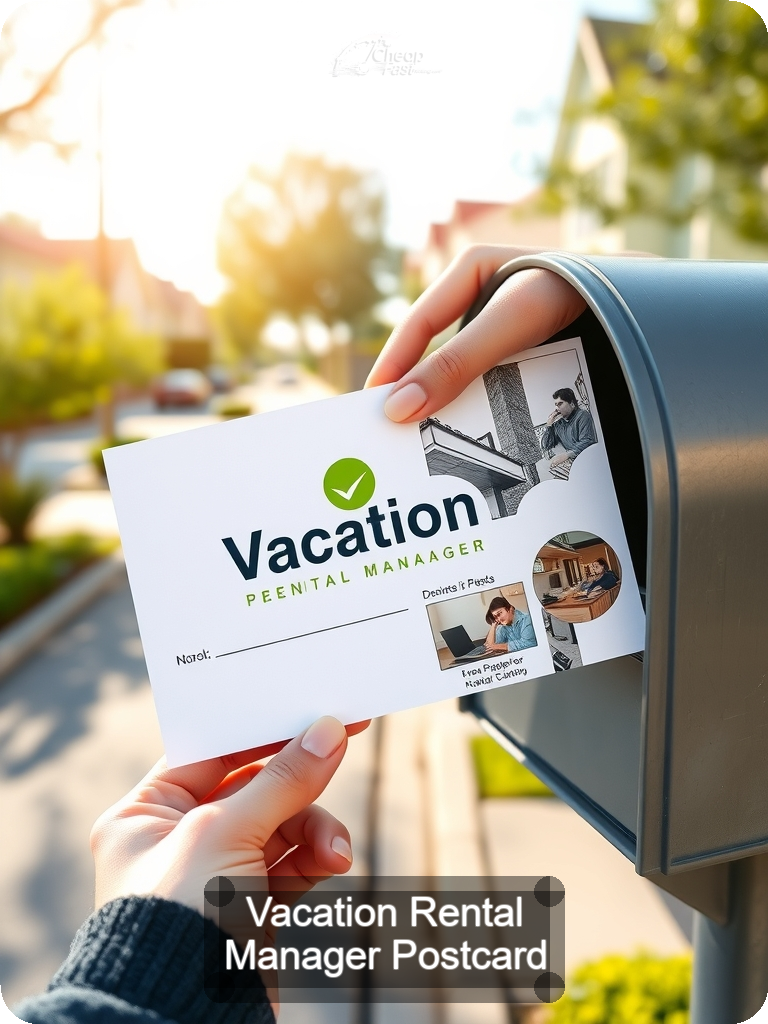 Vacation Rental Manager Postcard Sample 05 · 5" x 7" design sample