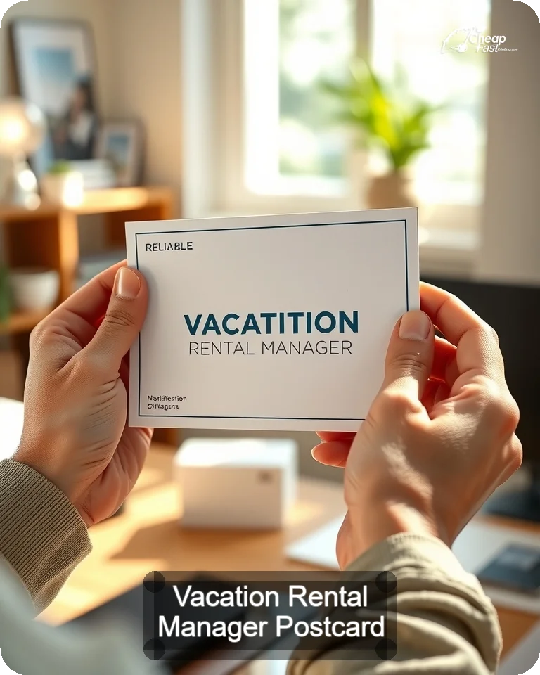 Vacation Rental Manager Postcard Sample 09 · 4.25" x 5.5" design sample