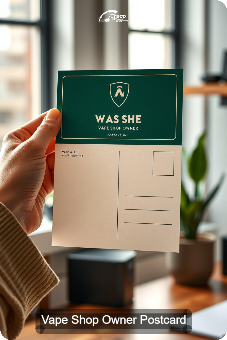 Vape Shop Owner Postcard Sample 08 · 4.5" x 11" design sample