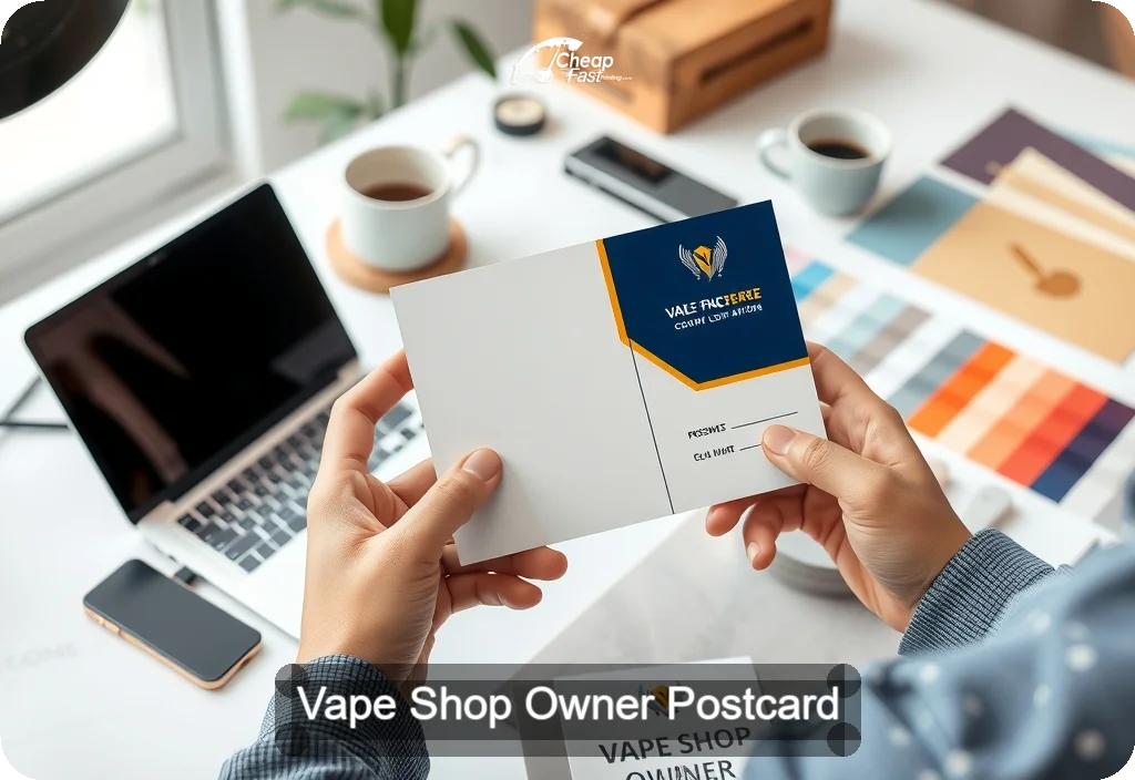 Vape Shop Owner Postcard Sample 09 · 4" x 6" design sample