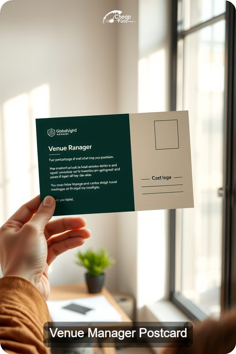 Venue Manager Postcard Sample 02 · 4.5" x 11" design sample