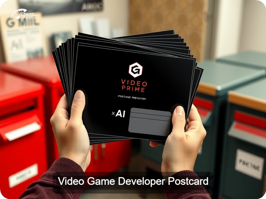 Video Game Developer Postcard Sample 01 · 6.5" x 9" design sample