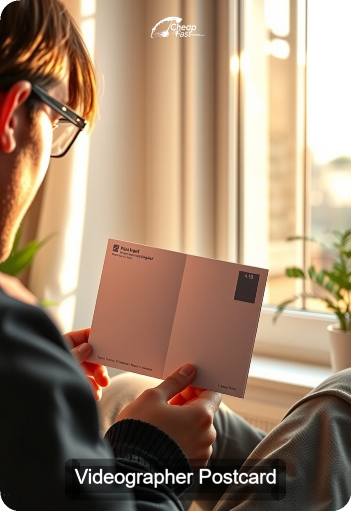 Videographer Postcard Sample 04 · 4.5" x 6.5" design sample